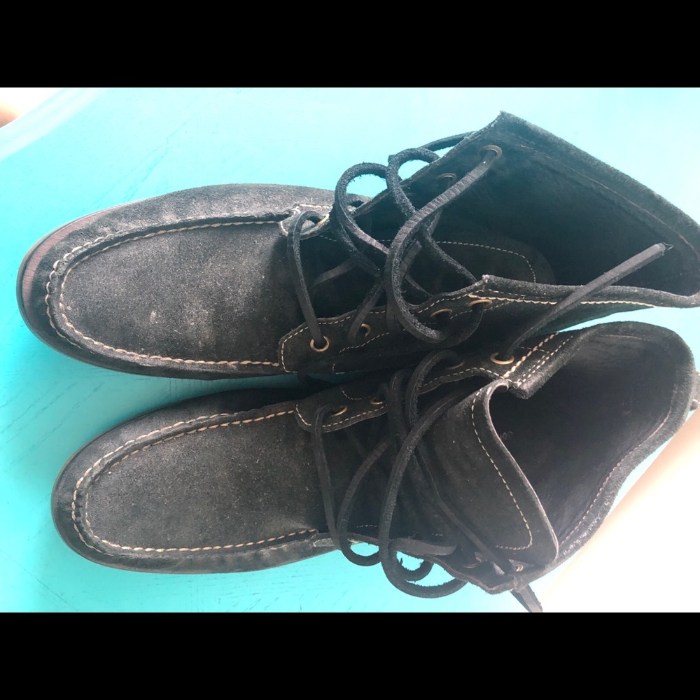 John Varvatos high top boots / moccasin black